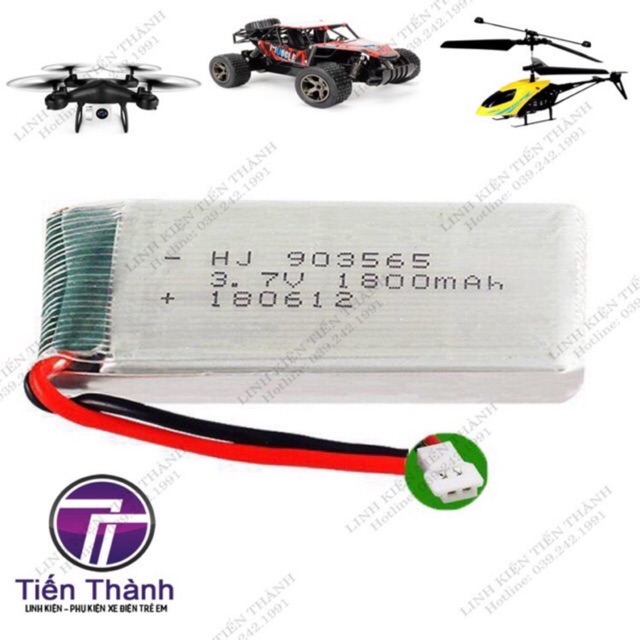 PIN 3.7V 1800mAh Flycam máy bay đồ chơi điều khiển Từ Xa