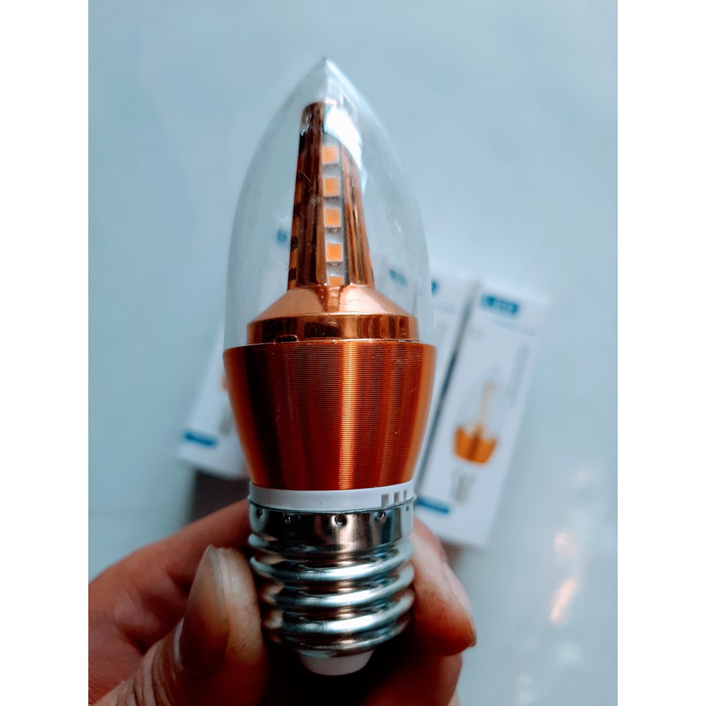 Bộ 5 đèn Led nến quả nhót đuôi E27 sáng vàng thông dụng