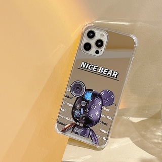 Ốp điện thoại tráng gương hình gấu đáng yêu cho  iPhone12 iPhone11 pro max iPhoneX/XS iPhoneXR iPhoneSE2020 iPhone6/6Plus/6s/6sPlus iPhone7/7Plus iPhone8/8Plus iPhone12mini