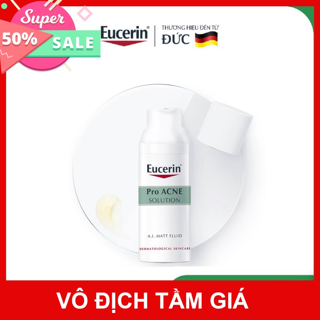 [CHÍNH HÃNG] Kem dưỡng giảm mụn Eucerin ProAcne A.I Matt Fluid 50ml