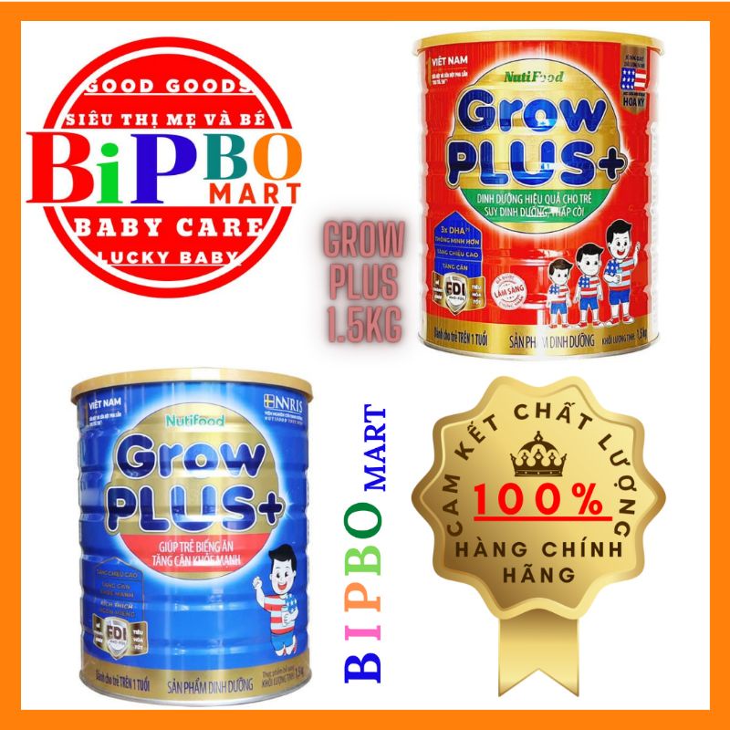 (date mới) Sữa grow plus+ xanh , Grow plus+ đỏ cho trẻ trên 1 tuổi (1.5kg)