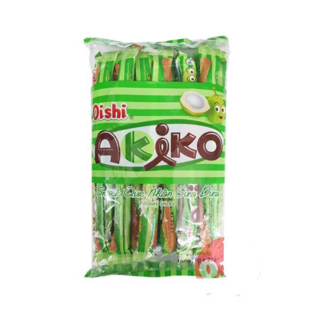 Bánh Snack Akiko Nhân Sữa Dừa 160g ( 20 que x 8g )
