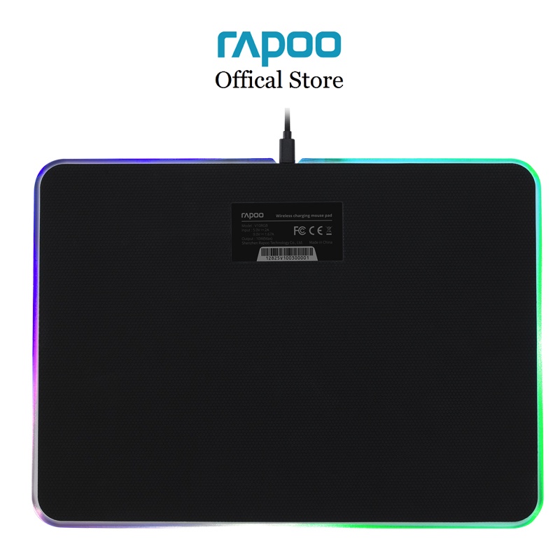 Bàn di chuột Gaming Rapoo V10RGB Wireless Charger có đèn led RGB kiêm sạc không dây