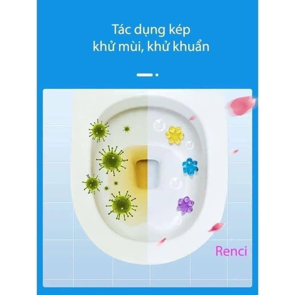 Gel thơm làm sạch bồn cầu - gel khử mùi bồn cầu dạng thạch hình bông hoa mùi thơm dễ chịu LM09
