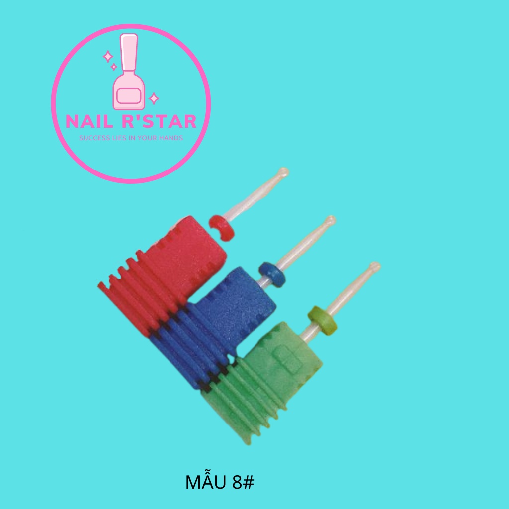 Đầu mài sứ mới dũa phá móng chuyên nghiệp - 12 mẫu đầu mài phá, mài mịn, mài khóe loại tốt  NAIL R’STAR