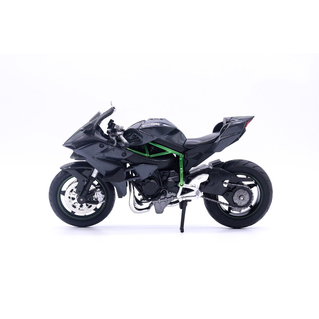 XE MÔ HÌNH MOTO Kawasaki H2R có ĐÈN, ÂM THANH | HUAYI MODEL tỷ lệ 1:12