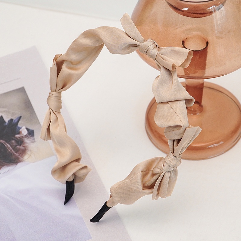 Băng đô nơ xếp ly màu sắc Retro