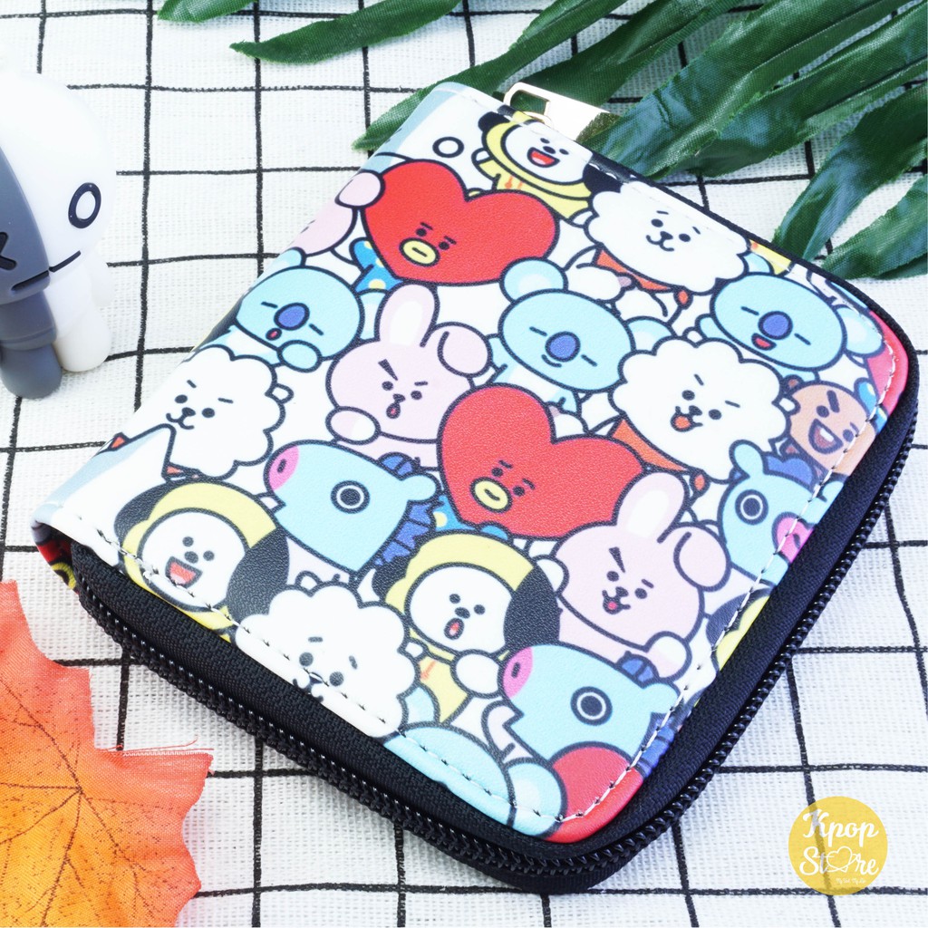 Ví tiền BT21 BTS siêu kute dạng zip ngắn