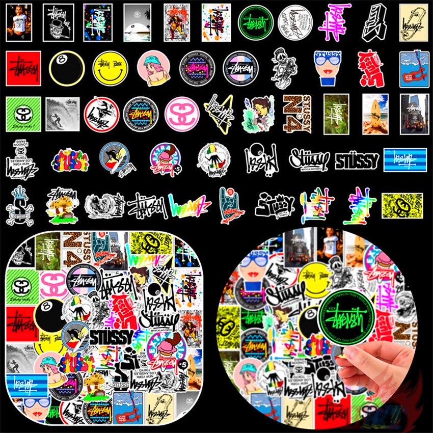 ❉ Sticker Dán Ván Trượt Stussy &amp; Santa Cruz &amp; V.A.N.S ❉ Bộ 150 Miếng Dán Chống Thấm Nước Dùng Trang Trí Thủ Công