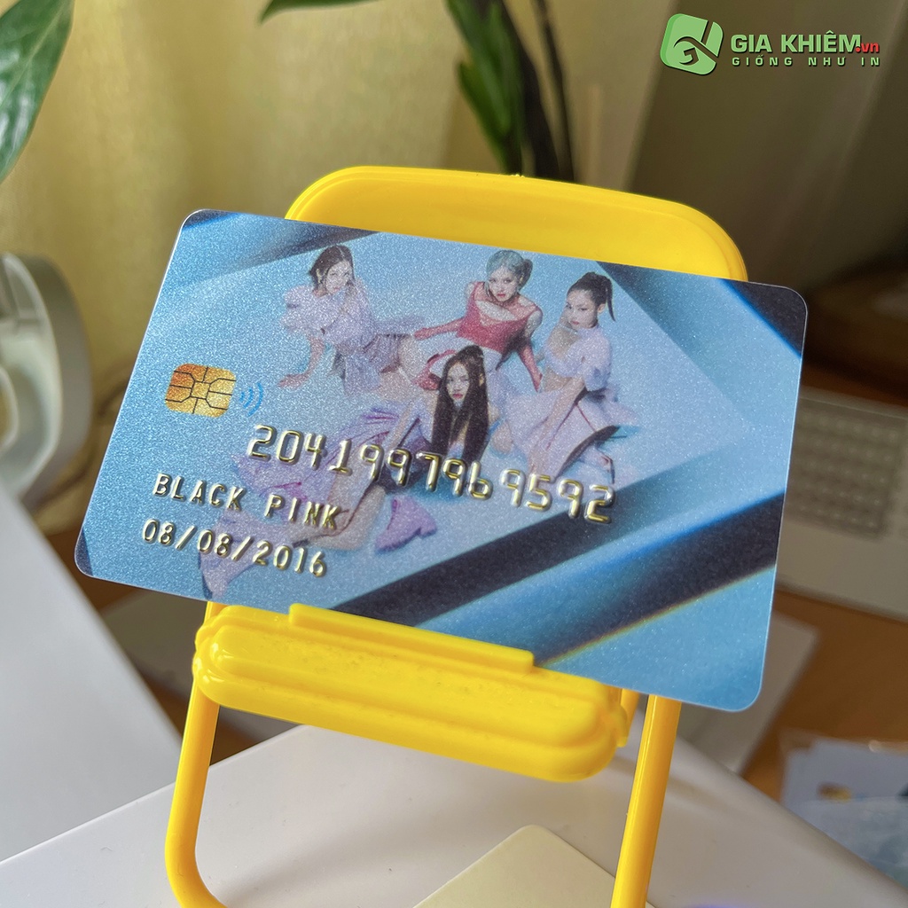 Card bơi BLACKPINK Card nhựa dập nổi số nền nhũ lấp lánh