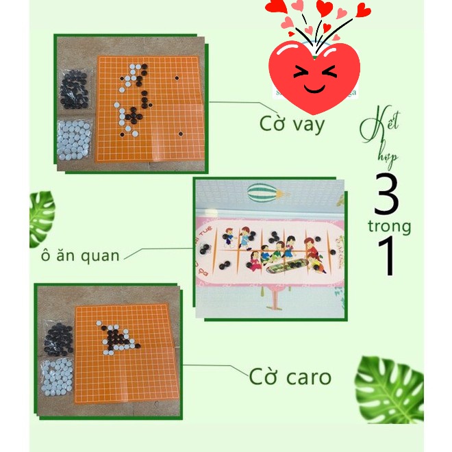 Ô Ăn Quan - Cờ Vây - Cờ Caro _Bộ cờ 3 trong 1