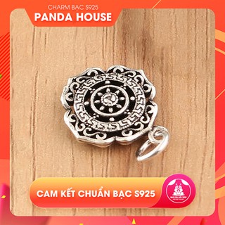Charm bạc s925 hình hoa yên bình size 14.5x21mm (charm treo) - Panda House