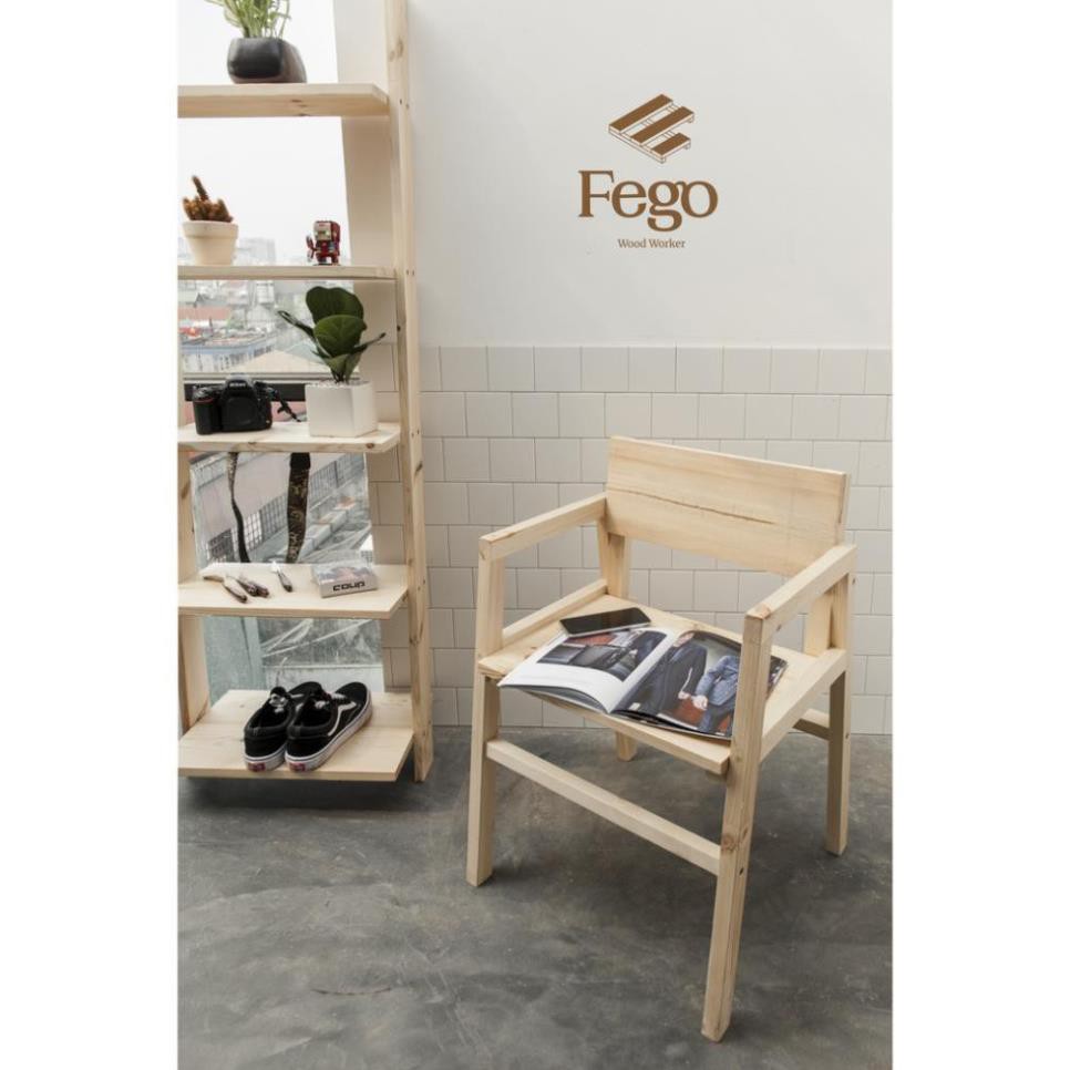 (Xưởng Làm) (Xưởng Bán ) Ghế làm việc gỗ thông Fego/ Ghế sofa có tay tựa