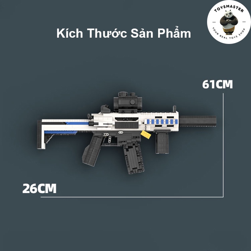 Đồ Chơi Lắp Ráp Kiểu LEGO Súng Mô Hình PUBG SLR Black Ice Với 1300+ Mảnh Ghép,Bản Thiết Kế Tiêu Chuẩn Kevin 183