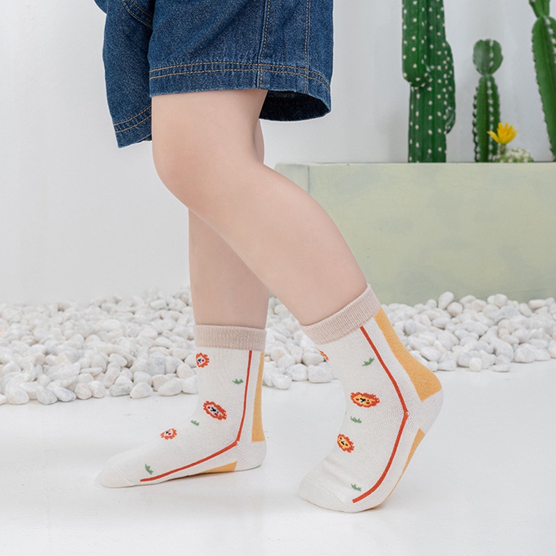 Set 5 Đôi Vớ Cotton Dễ Thương Cho Bé Gái Từ 1-12 Tuổi