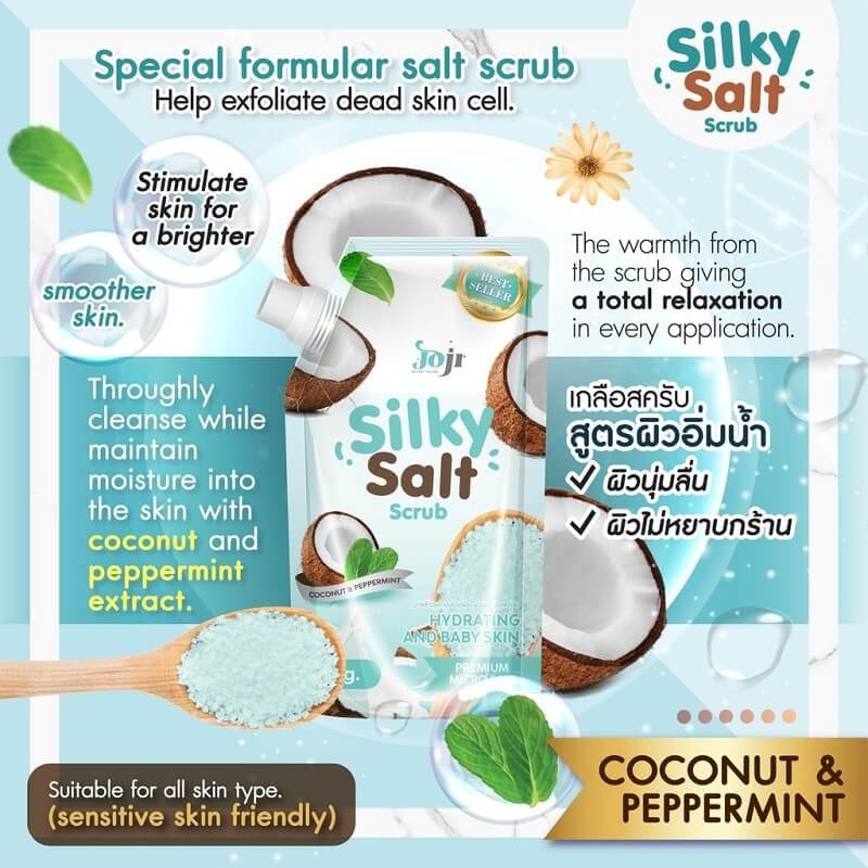 01 Muối Tắm Tẩy Tế Bào Trắng Da JOJI Secret Young Silky Salt Scrub Thái Lan 350gram/Gói