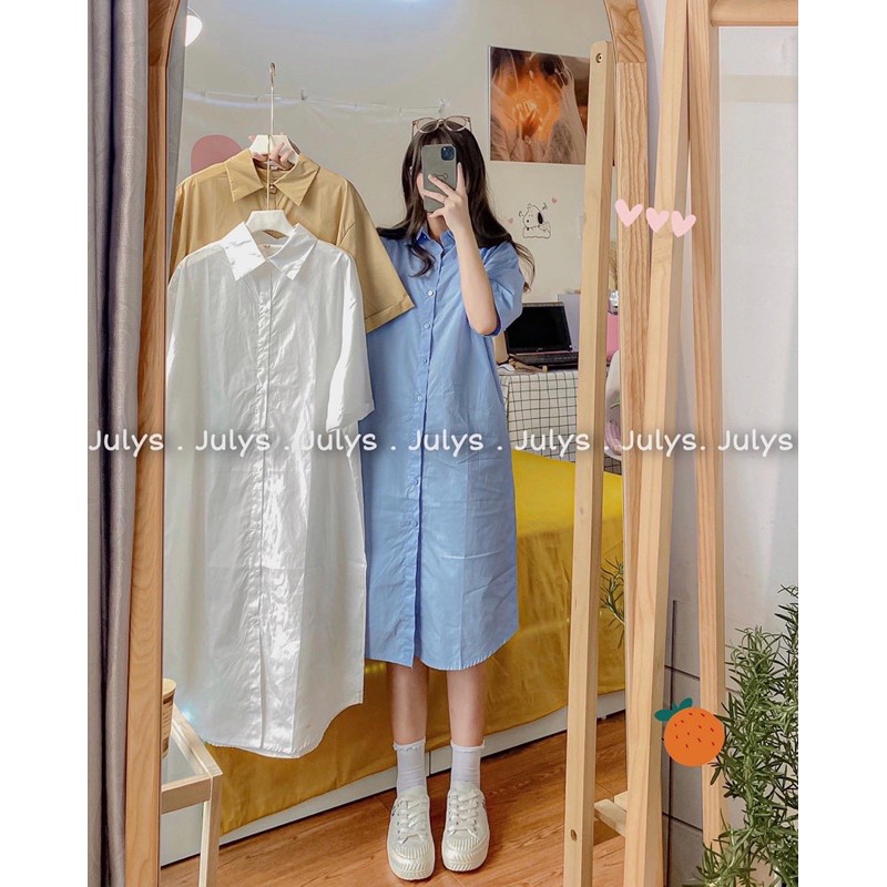 Váy sơ mi form rộng ulzzang (ảnh thật shop chụp kèm video)