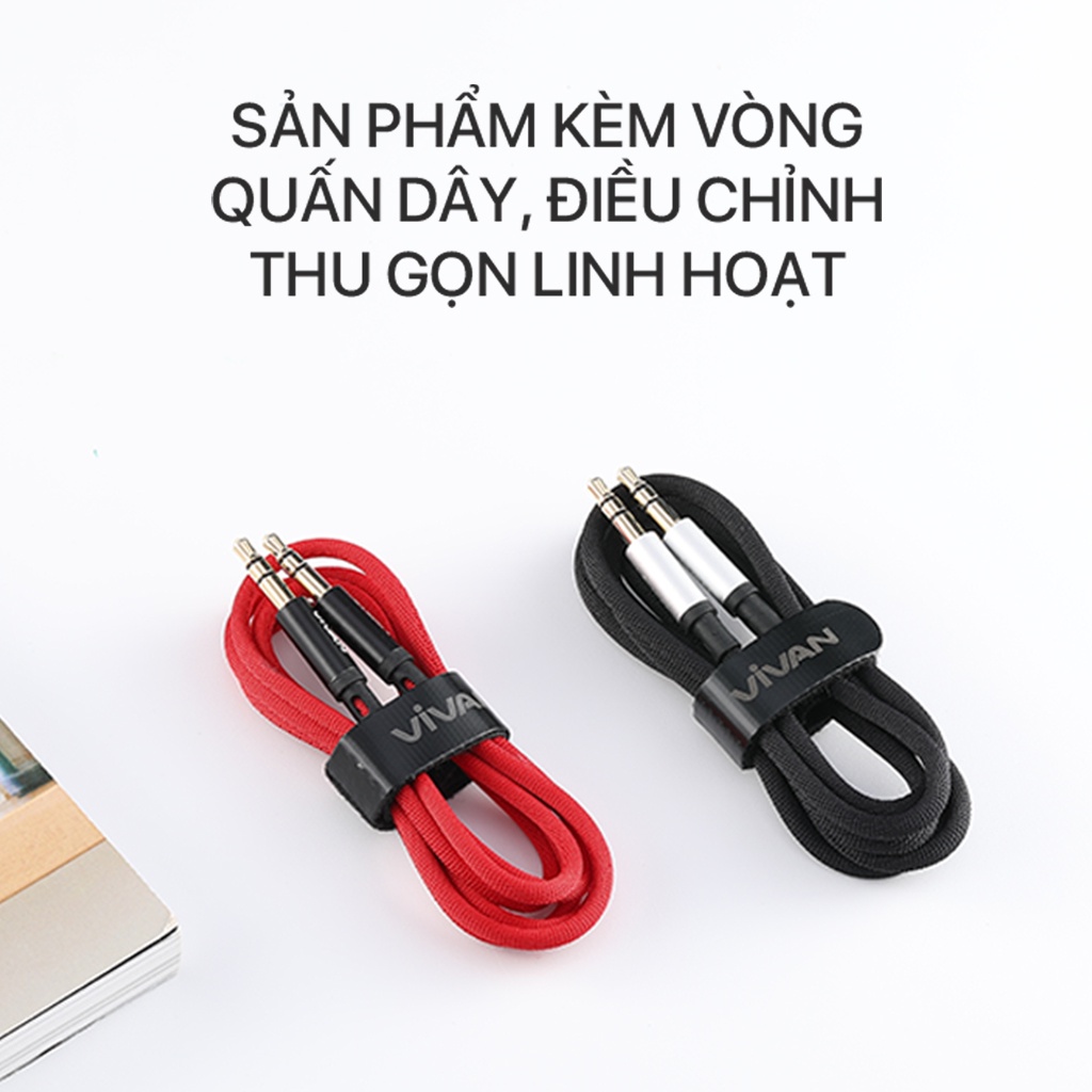Dây Cáp Âm Thanh AUX VIVAN AUX01 Cổng Kết Nối 3.5mm Dài 100cm Hàng Chính Hãng