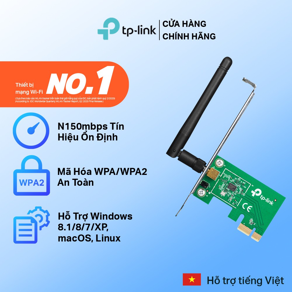 TP-Link PCI Express Adapter (Thu wifi) Chuẩn N 150Mbps TL-WN781ND - ChopperGaming