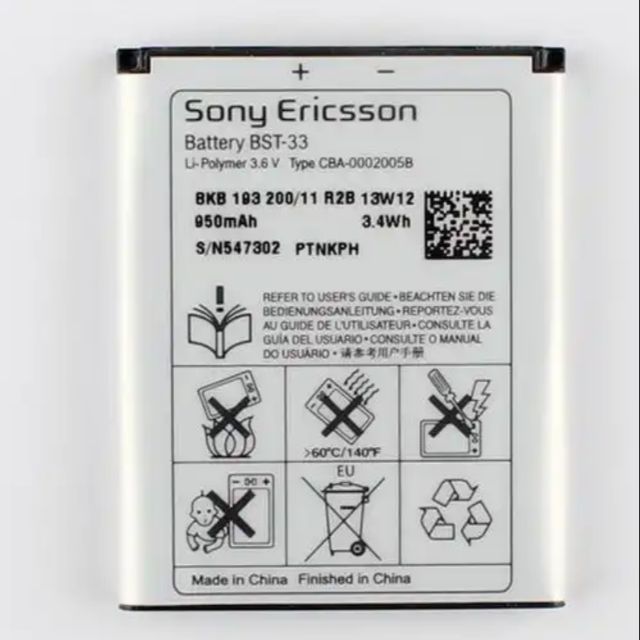 Pin sony xperia BST-33 xịn bảo hành 6 tháng