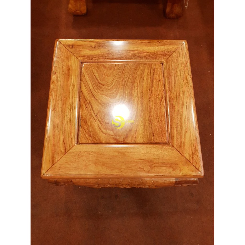 Bộ bàn ghế chạm đào gỗ hương đá tay 10