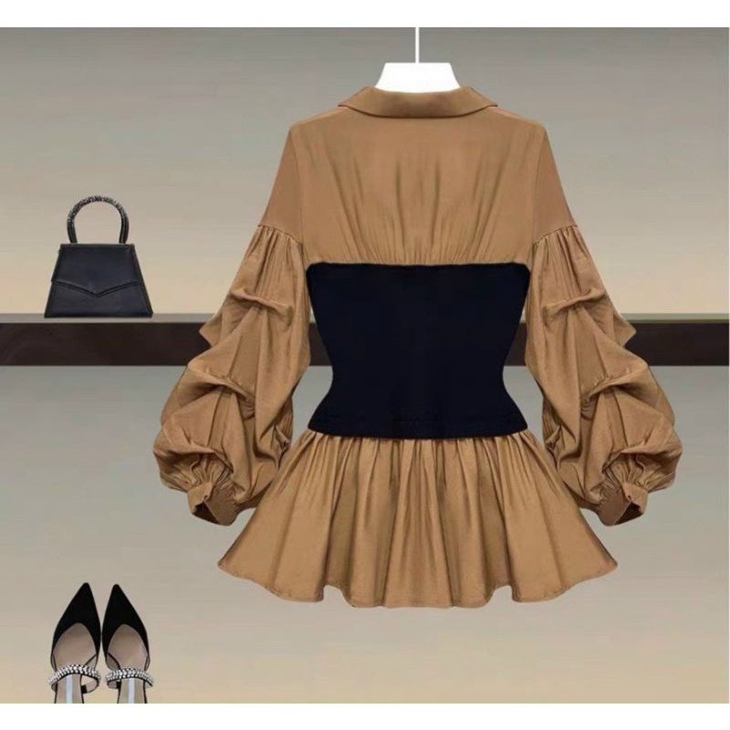 Áo PEPLUM &quot;Bigsize&quot; Tay Nhún