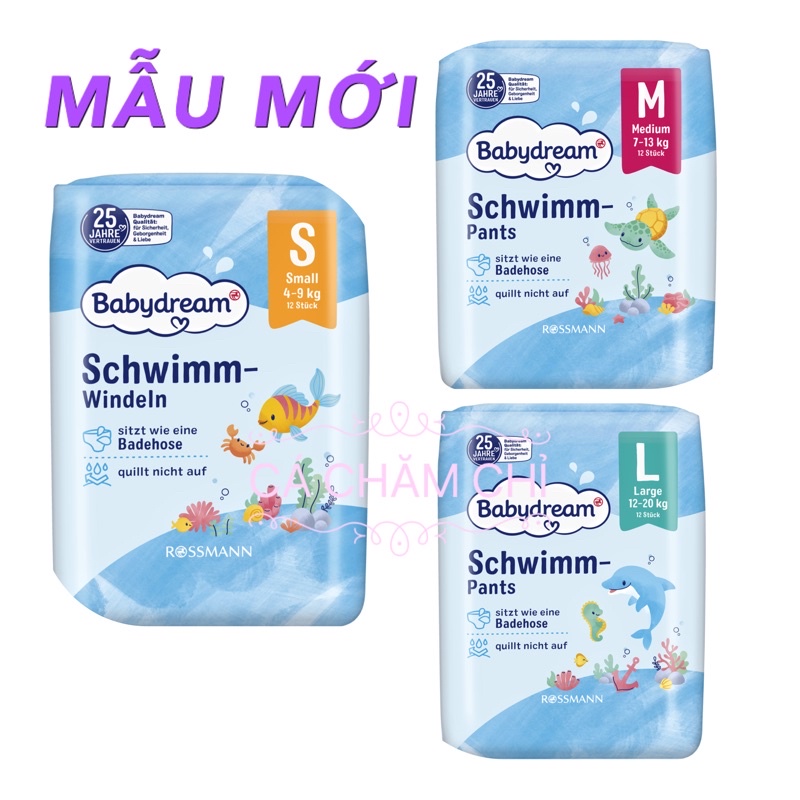Bán lẻ bỉm bơi Babylove Đức cho bé đủ size S(4-9kg),M(7-13kg),L(12-20kg), date 2027