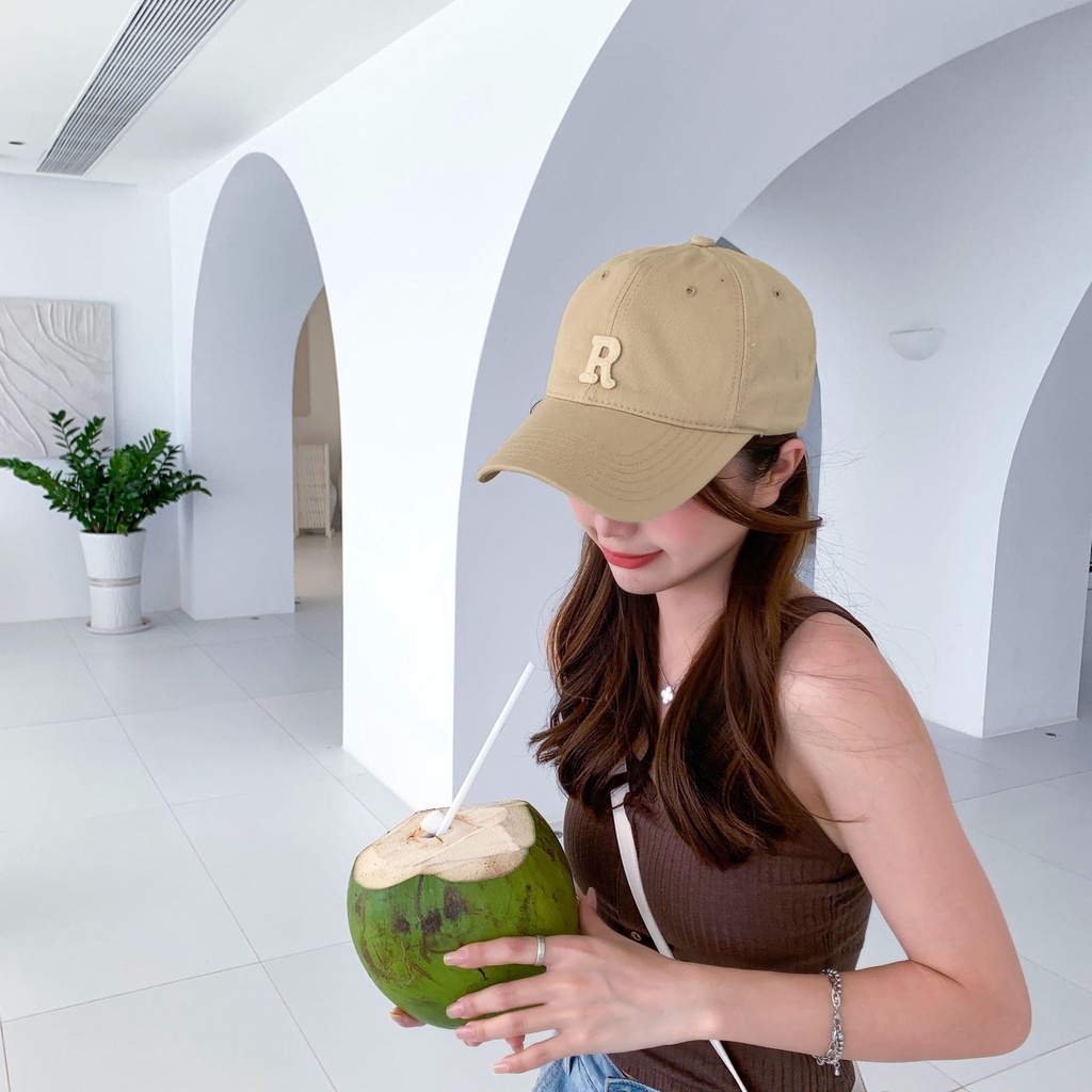 Mũ Lưỡi Trai Mềm Thêu Chữ Phong Cách Hàn Quốc Thời Trang