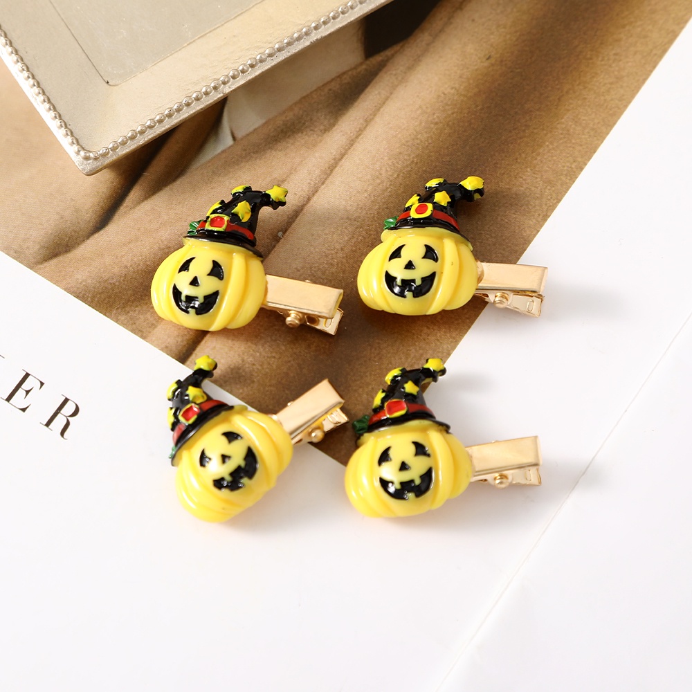 Bộ 2/4 kẹp tóc Haimeikang hình bí ngô Halloween dễ thương