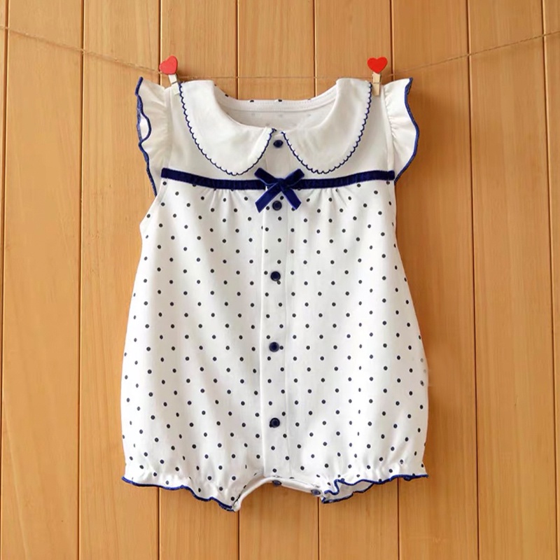 Body cộc tay cho bé mẫu Cánh tiên CHẤM BI dễ thương, mẫu quần áo trẻ em sơ sinh từ 3-12kg