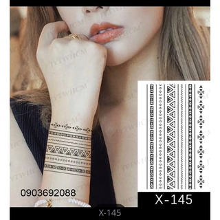 Tattoo viền hoa văn nhiều mẫu HCM, Hình xăm dán - sticker tattoo moko 10.5 x 6cm tại Ivy Store