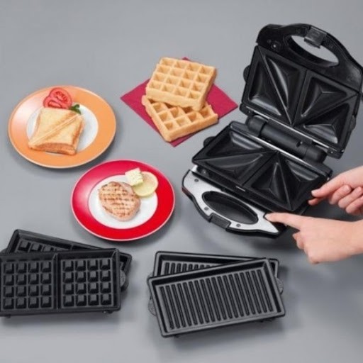 Máy nướng bánh mỳ sandwich đa năng Tiross TS513 - 3 trong 1 [BẢO HÀNH CHÍNH HÃNG]