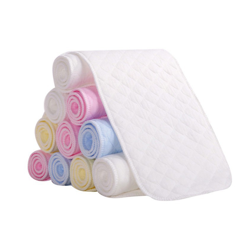Tã cotton sợi tre màu trơn 6 lớp cho trẻ em