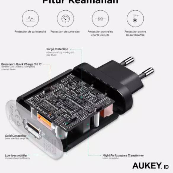 Bộ Sạc Aukey Pa-T9 1 Cổng 19.5w Qc 3.0 Chính Hãng