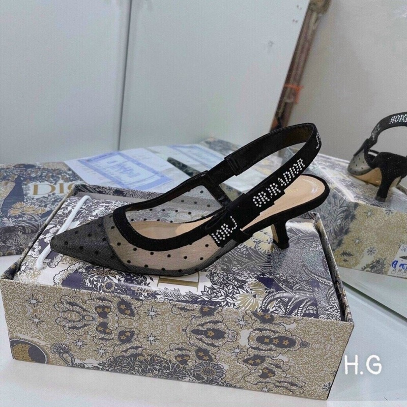 Sandal cao gót bít mũi hàng cao cấp fullbox hộp hoa