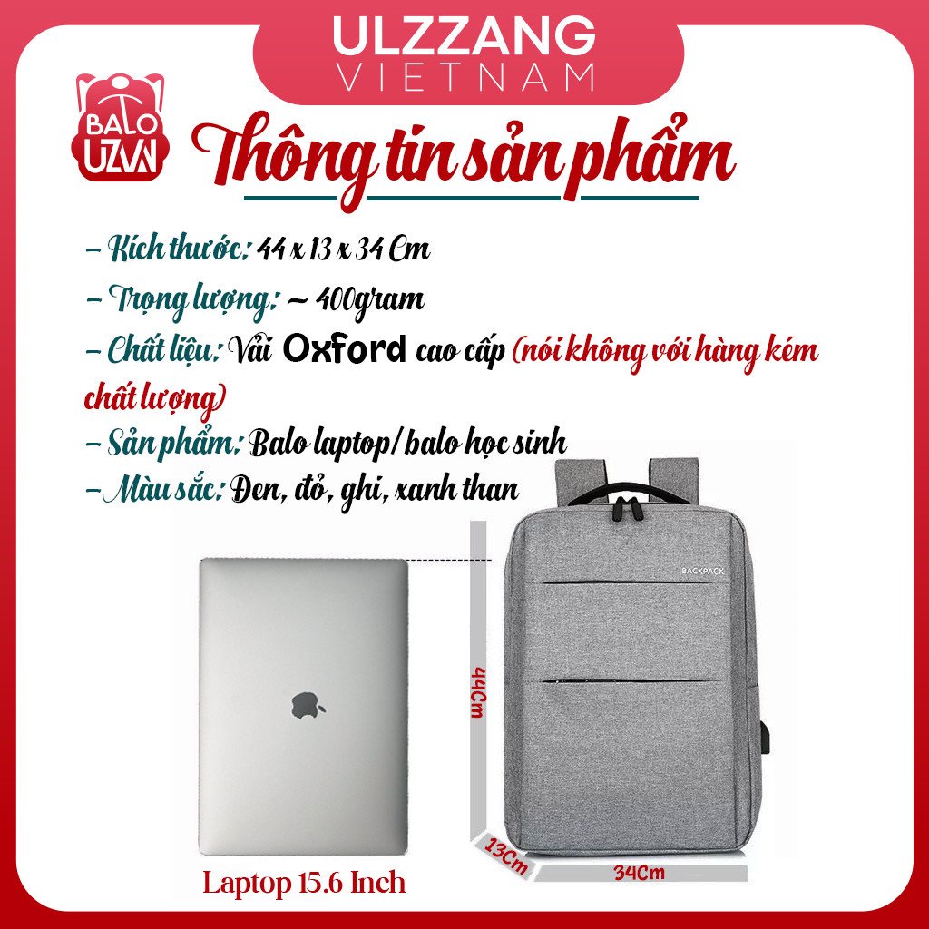 Balo laptop nam nữ 15 6 inch chống sốc , cặp đựng máy tính chống sốc - chống trộm siêu bền phong cách Hàn Quốc.