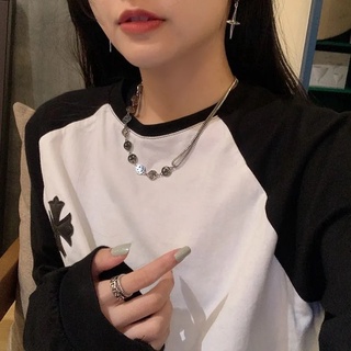 Vòng cổ mặt hình mặt cười bằng thép titan phong cách Hip hop dành cho nữ