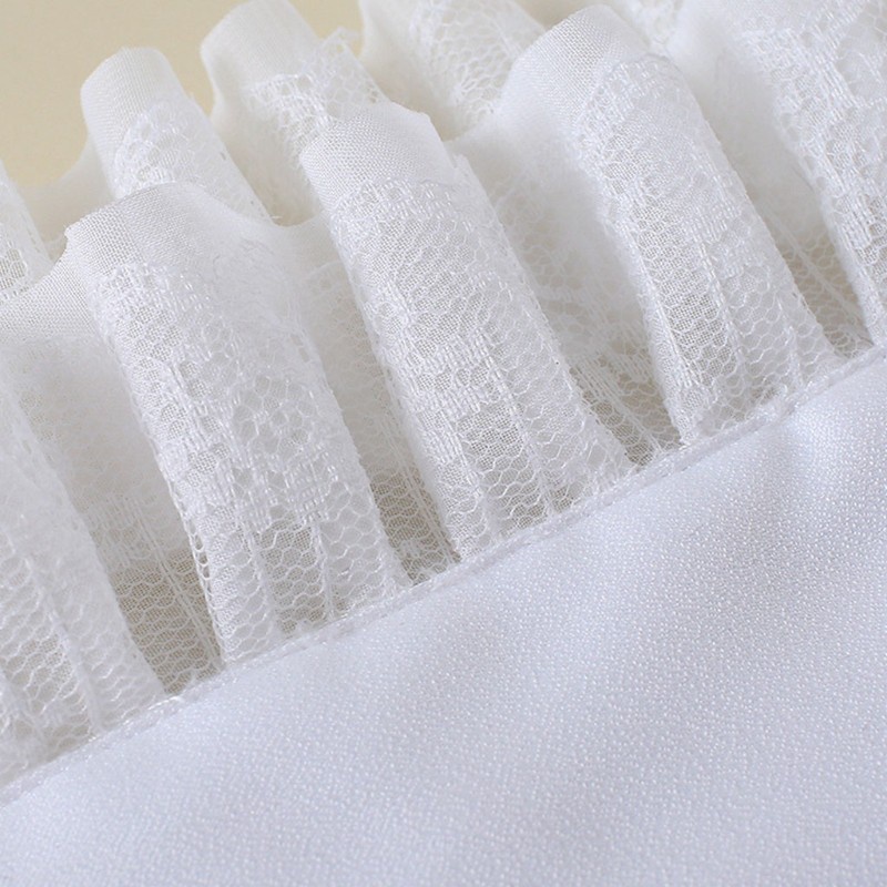 Cổ tay áo giả hai lớp ren xếp ly có thể tháo rời kiểu dáng xinh xắn cho nữ