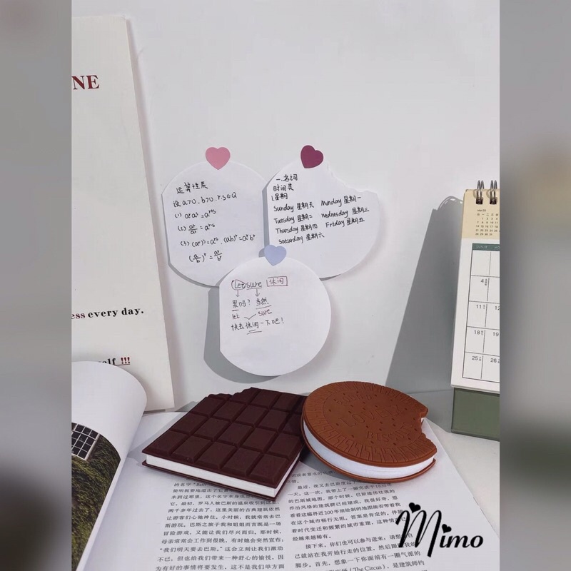 Sổ tay ghi chép hình bánh quy socola độc đáo sáng tạo viết ghi nhớ  mùi bánh thơm kích thước 9*9cm Giấy note ghi chú
