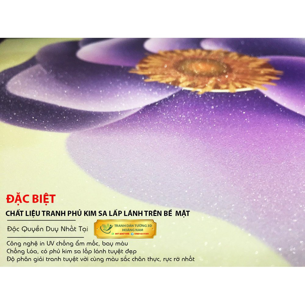 Tranh dán tường khổ dọc 3D Chim công mẫu đơn lụa kim sa không ẩm mốc , xé không rách