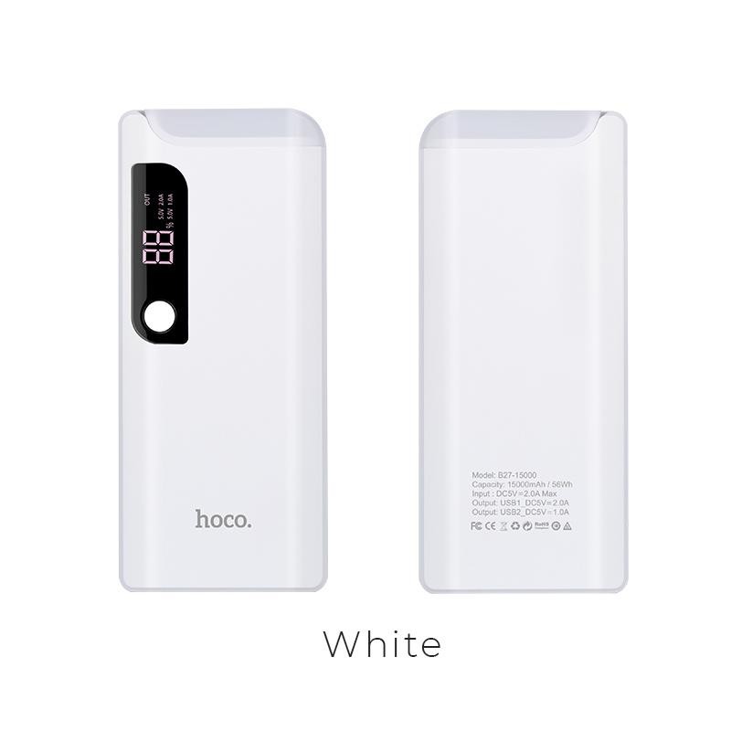 Sạc Dự Phòng Kiêm Đèn Led Siêu Sáng Hoco B27 15000mAh-Hàng Chính Hãng