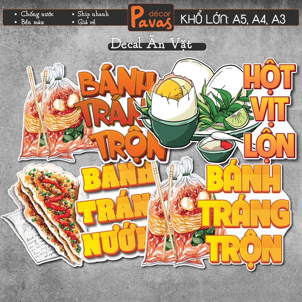 Decal Bánh Tráng Trộn, Bánh Tráng Nướng