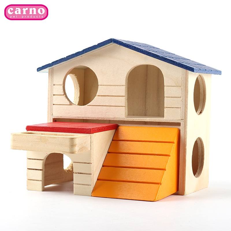 Nhà Villa Gỗ Hai Tầng Dành Cho Chuột Hamster