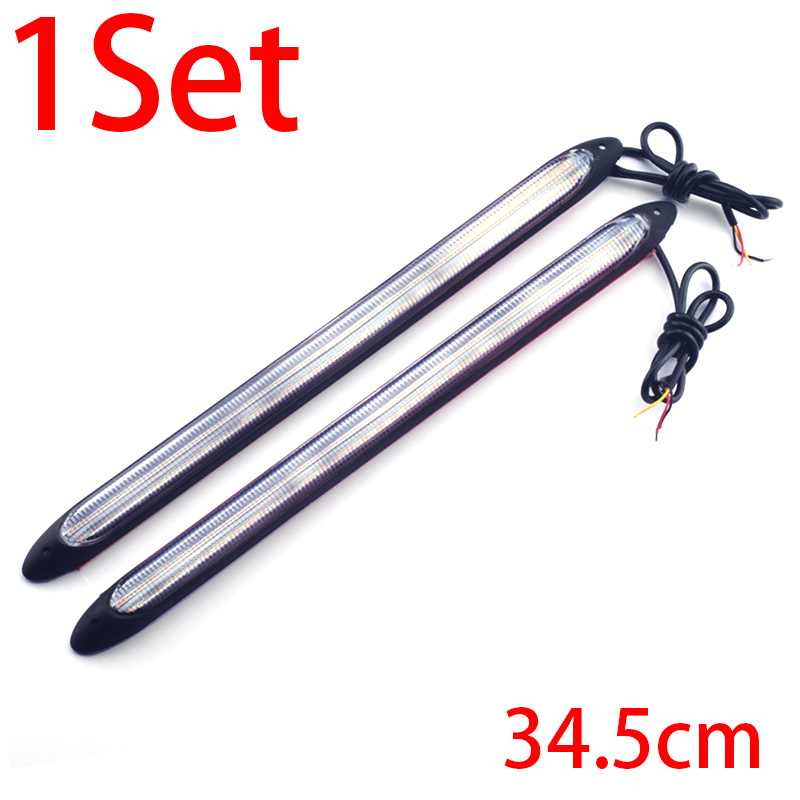 Đèn tín hiệu ô tô cho xe máy Đèn LED DRL đa năng 12V Màu vàng trắng Ban ngày Đèn chạy ban ngày Bật đèn dải linh hoạt