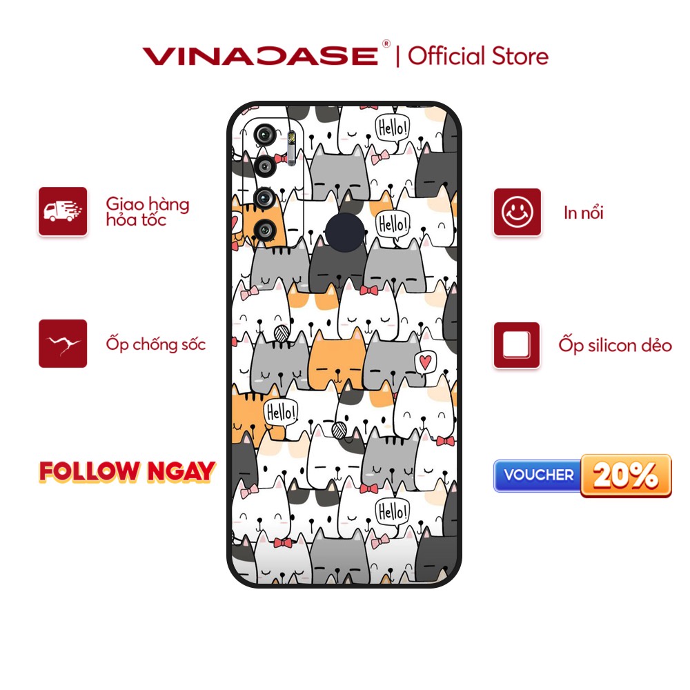 Ốp lưng Vina Case Vsmart Joy 3/Joy 4/Bee 3/Star 3/Aris/....dẻo đen viền bảo vệ camera hình Cats