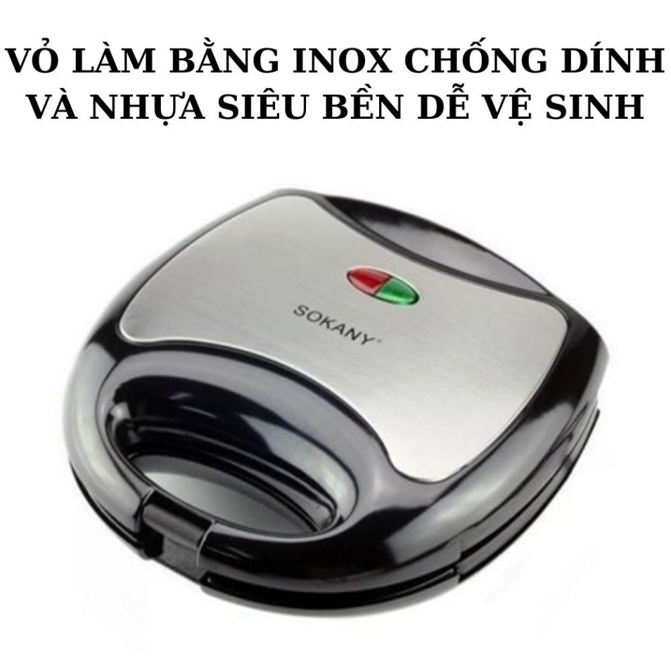 Máy nướng bánh mì sandwich Sokany chính hãng, máy nướng bánh mì đa năng công suất 750w bảo hành 1 đổi 1 -Tekohome store