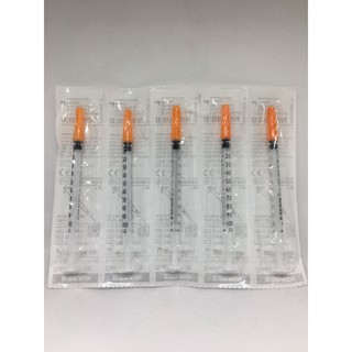 1 Cây  Bơm Tiêm Insulin Bbraun 1ml Đỏ , Cam