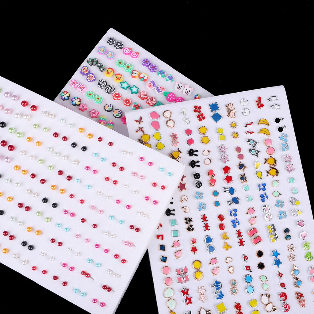 Set 100 Cặp Bông Tai Nữ Thời Trang Hàn Quốc Phụ kiện ngẫu nhiên