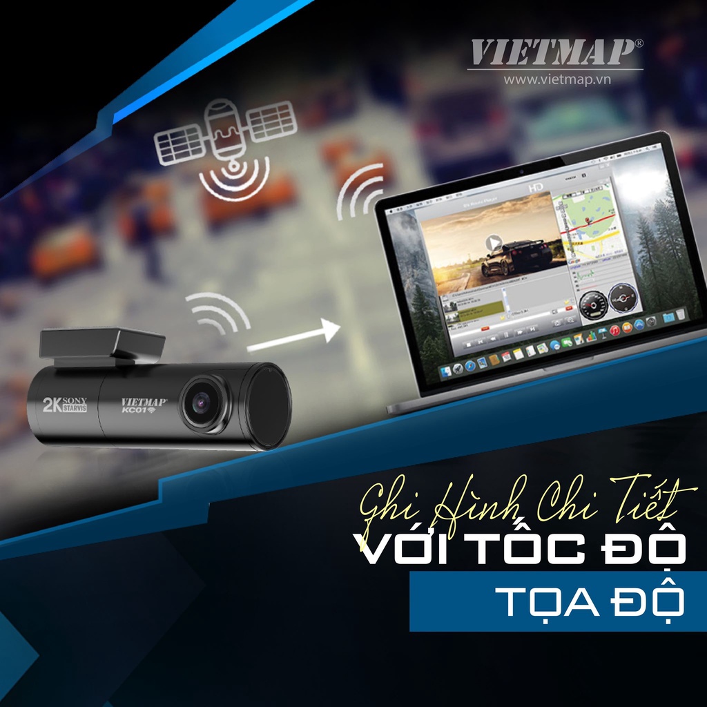 VIETMAP KC01 PRO - Cảnh báo giao thông bằng giọng nói - Ghi hình trước sau - Hàng chính hãng - Đại Việt Auto