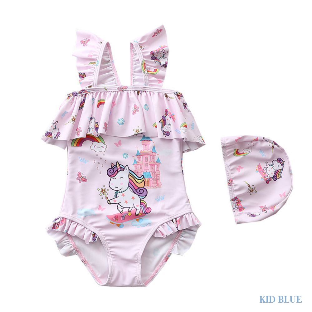 Bộ Đồ Bơi Bikini Viền Bèo Dễ Thương Dành Cho Bé Gái 1-7 Tuổi